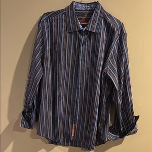 Robert Graham - Men's Striped Blue and Multi Color